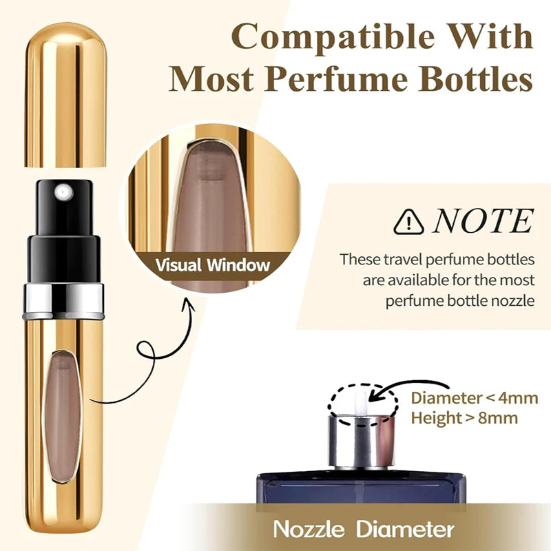 Mini Perfume Atomizer Refillable Travel Spray Bottle 5 ml
