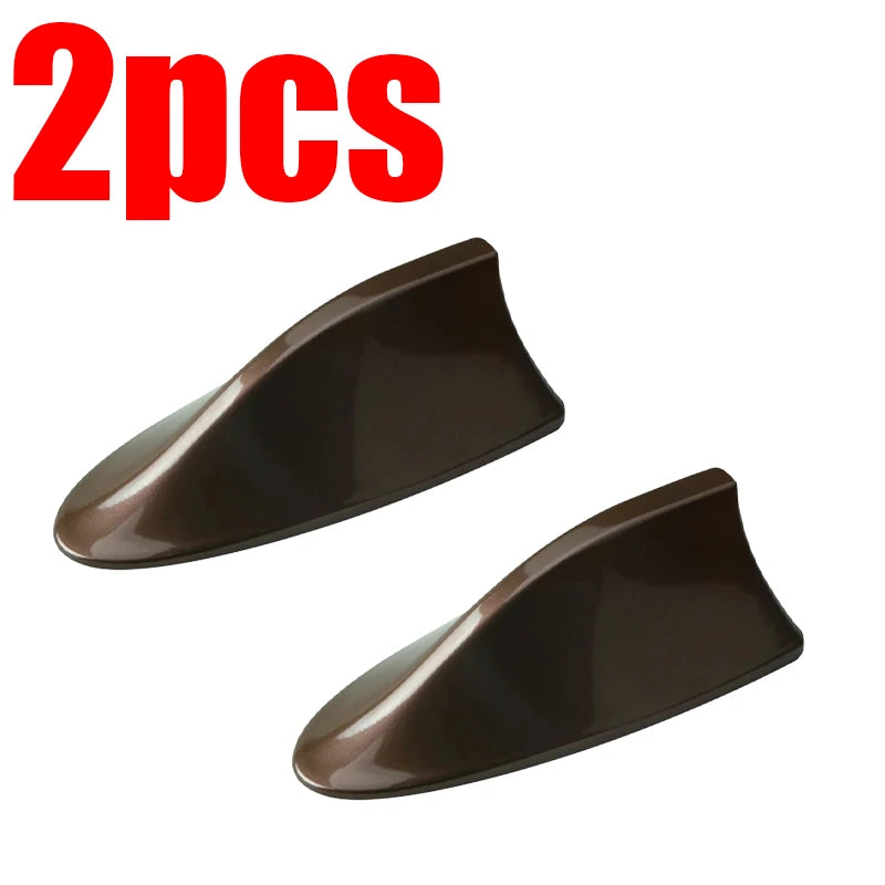Brown 2pcs Style Shark Fin Car Radio Antenna – FM/AM Signal & Stylish Cover