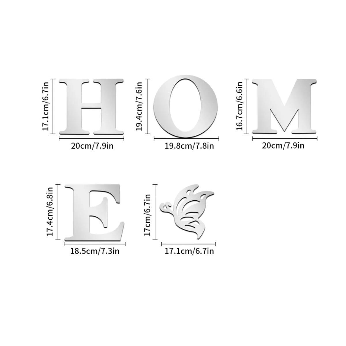 3D Mirror HOME Wall Sticker for Entryway Decor