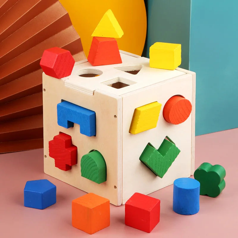 Montessori Wooden Shape Sorting Intelligence Box