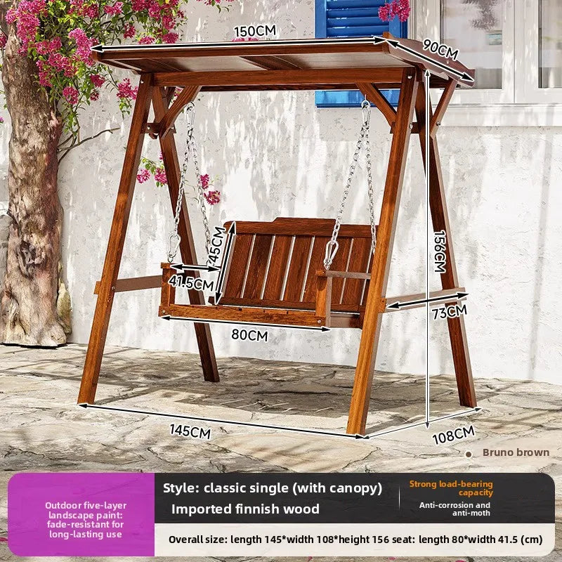 Tall Single Swing - Color Outdoor Wooden Hanging Swing Chair For Garden Patio