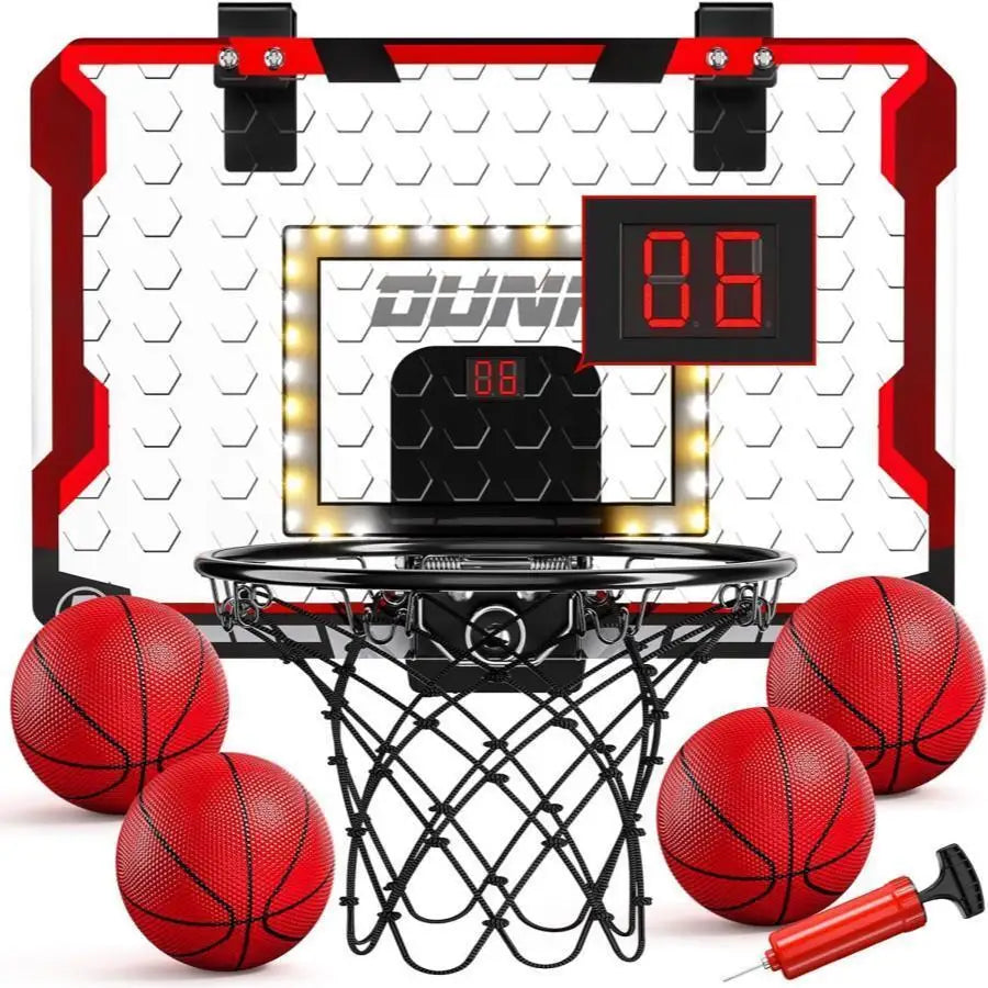LED Light Wall-Mounted Basketball Hoop Game Set