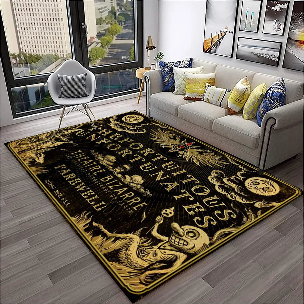 Gothic Witchcraft Ouija Tarot Non-Slip Printed Area Rug