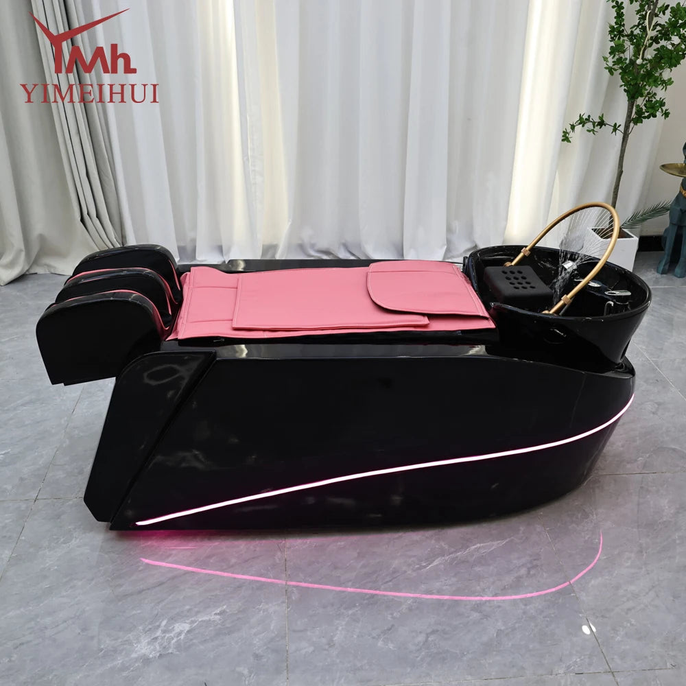 Electric Head Spa Shampoo Bed With Steam & LED Lights