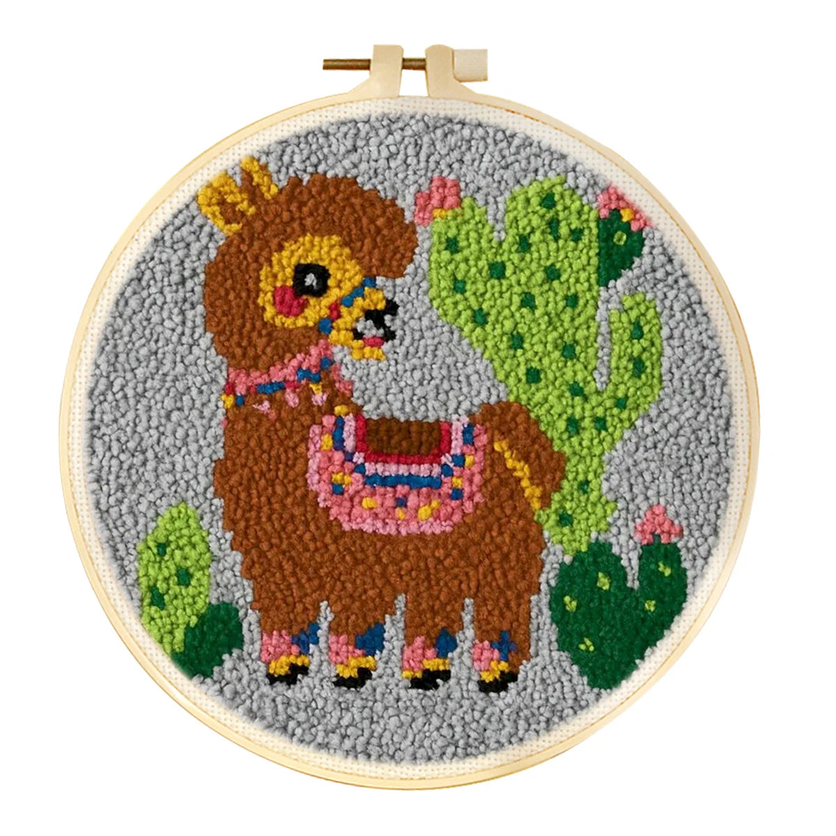 CCX-1018-2020 Color Punch Needle Embroidery Kit With Hoop – Animal Design