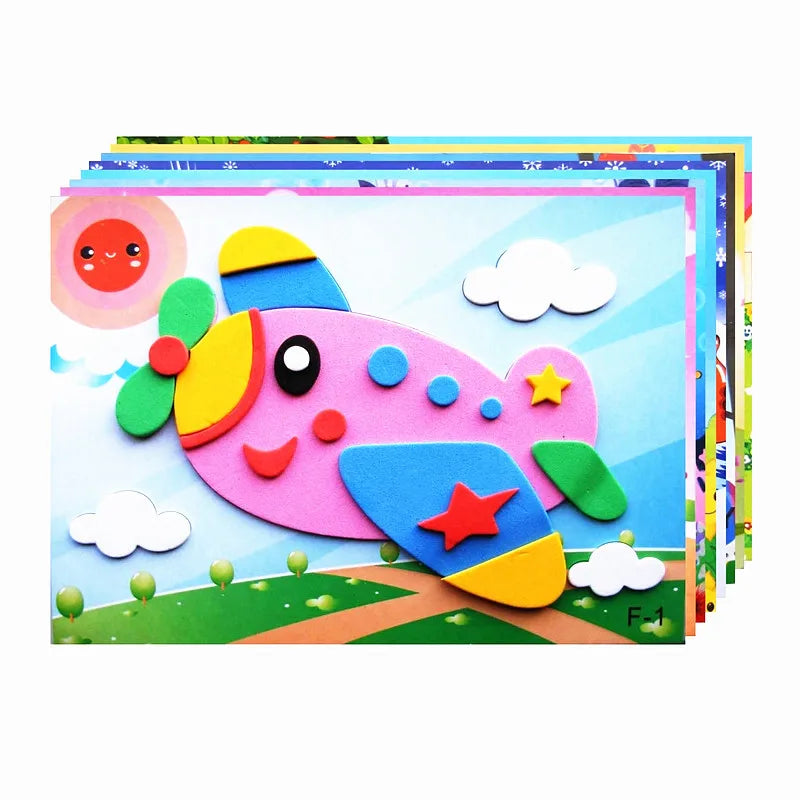Kids DIY 3D Foam Animal Sticker Craft Puzzle Set
