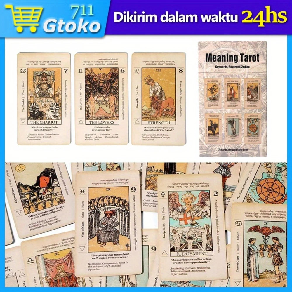 Retro Tarot Card Deck with Guidebook for Beginners