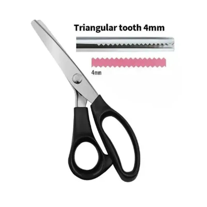 Triangular Tooth 4MM Color Stainless Steel Pinking Shears Zigzag Fabric Scissors