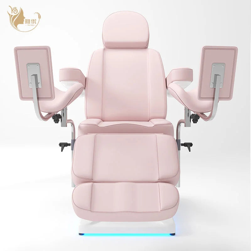 Electric Massage Table With Metal Frame And Faux Leather