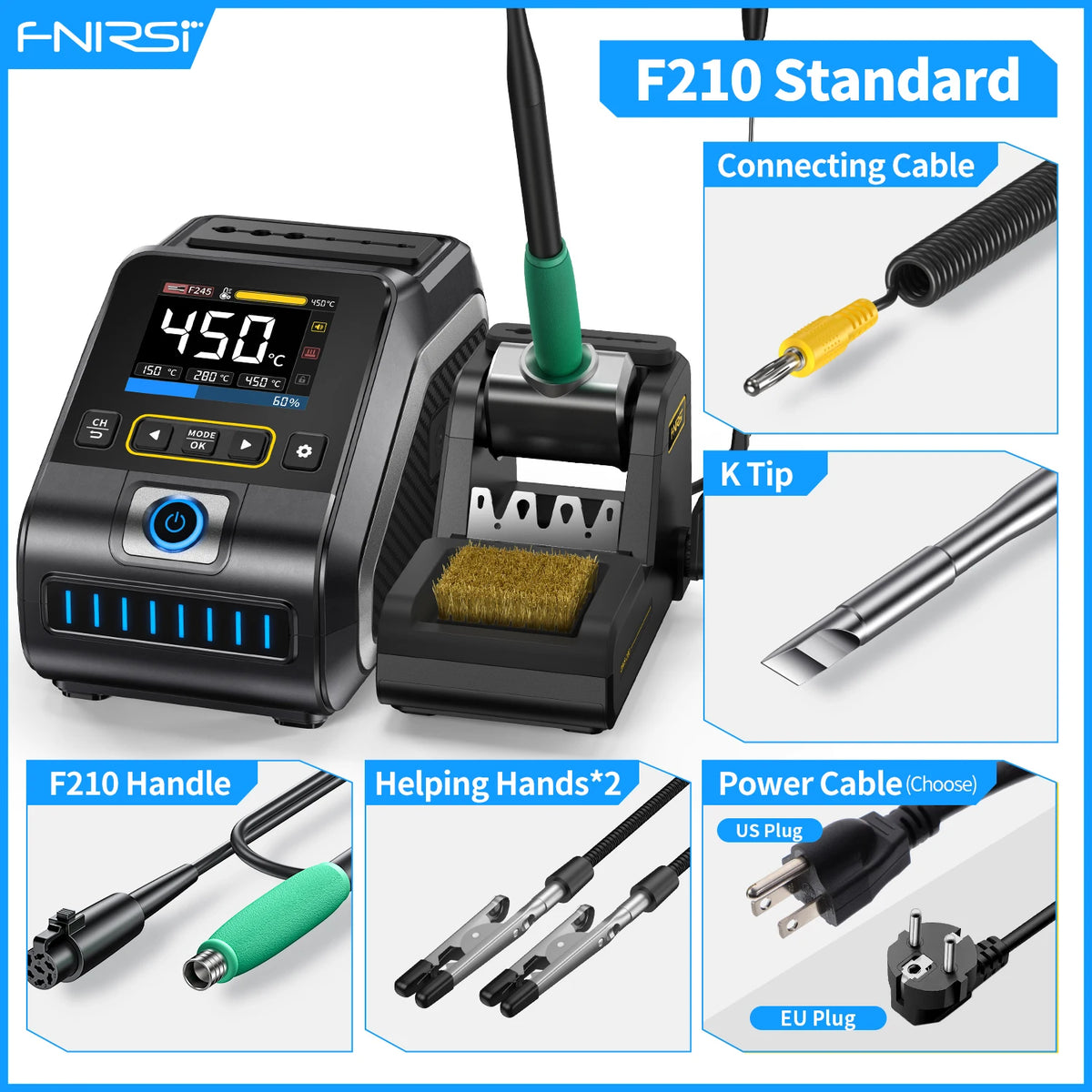 DWS-200 F210-K Tip Color 200W Digital Soldering Station – Wide Range & Fast Heat