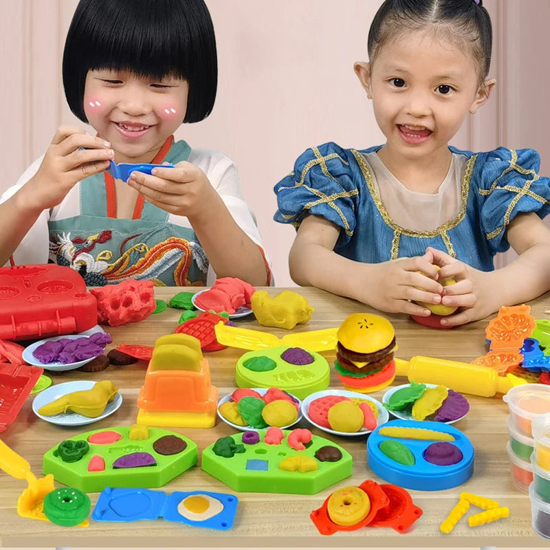 Kids Play Dough Food Set Ice Cream, Burger And Noodles