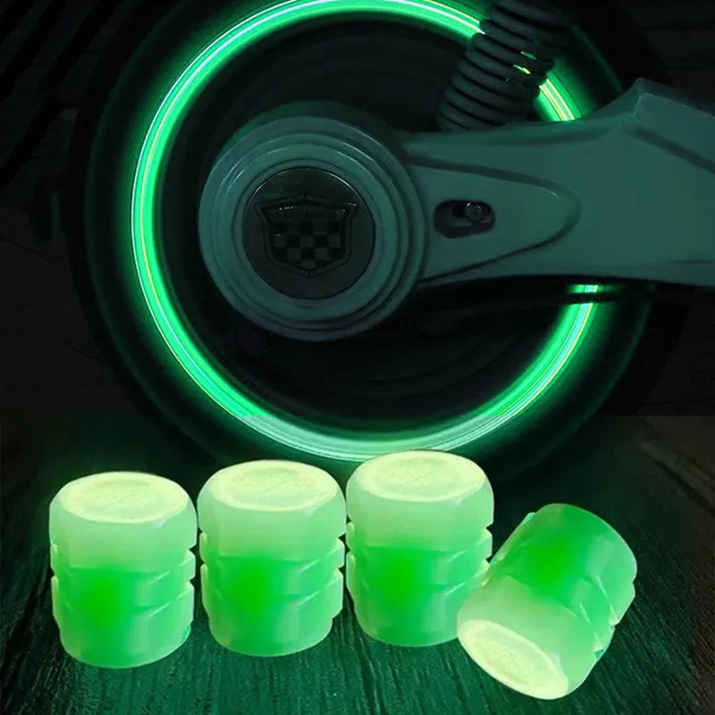 Luminous Tire Valve Caps For Car & Bike Wheels