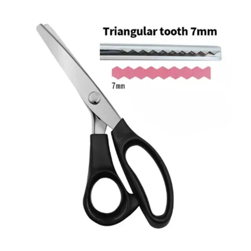Triangular Tooth 7MM Color Stainless Steel Pinking Shears Zigzag Fabric Scissors