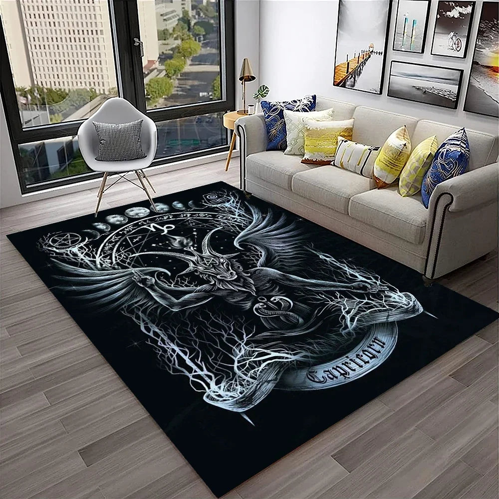 2507291100 Color Gothic Witchcraft Ouija Tarot Non-Slip Printed Area Rug