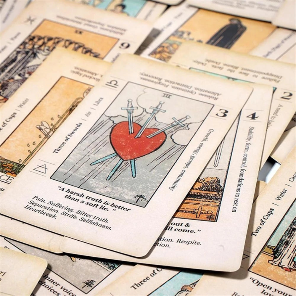 Retro Tarot Card Deck with Guidebook for Beginners