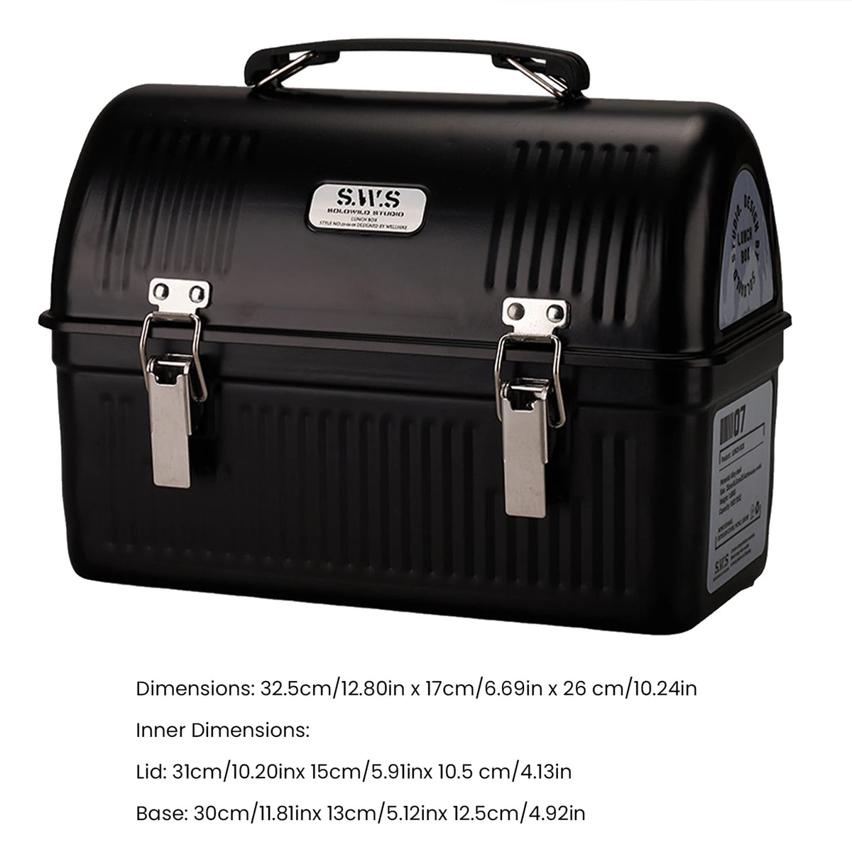 Vintage Metal Lunch Box Storage Case 9.5L With Handle