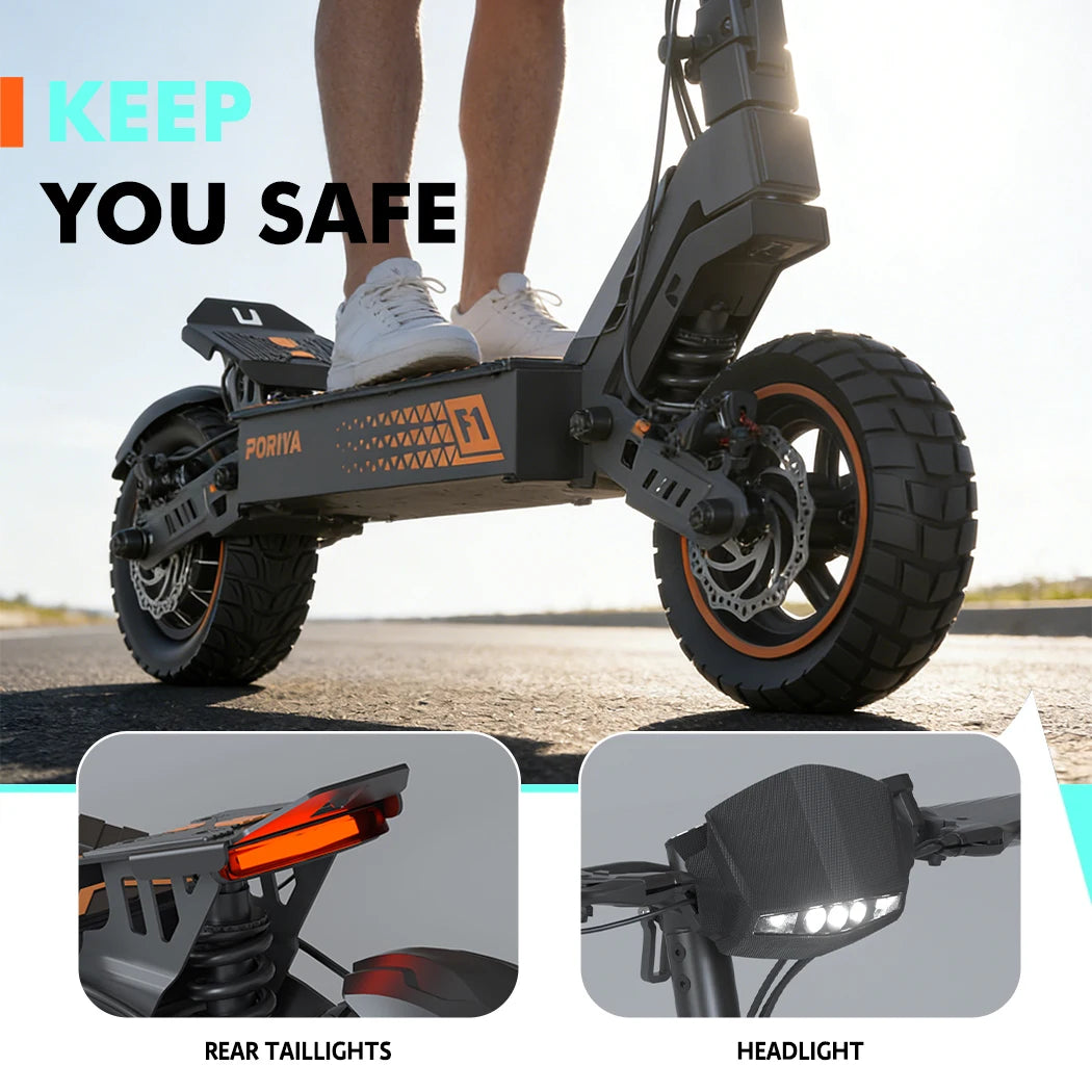 2000W Off-Road Electric Scooter 65 km/h With LCD Display