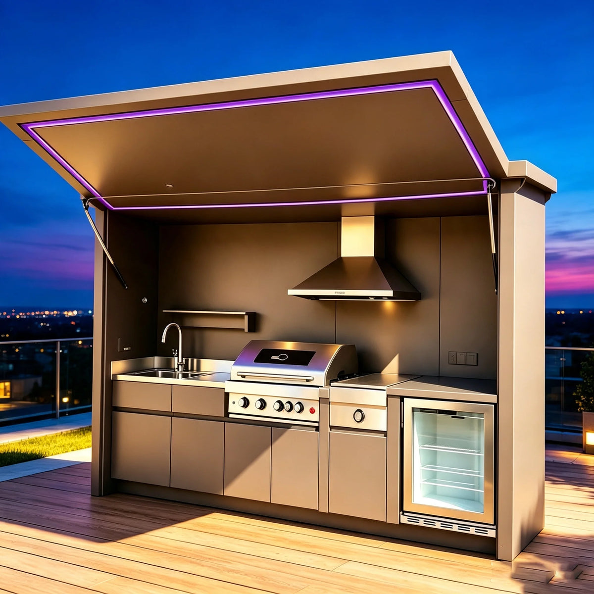 Modular Outdoor Kitchen Grill Cabinet Aluminum Unit
