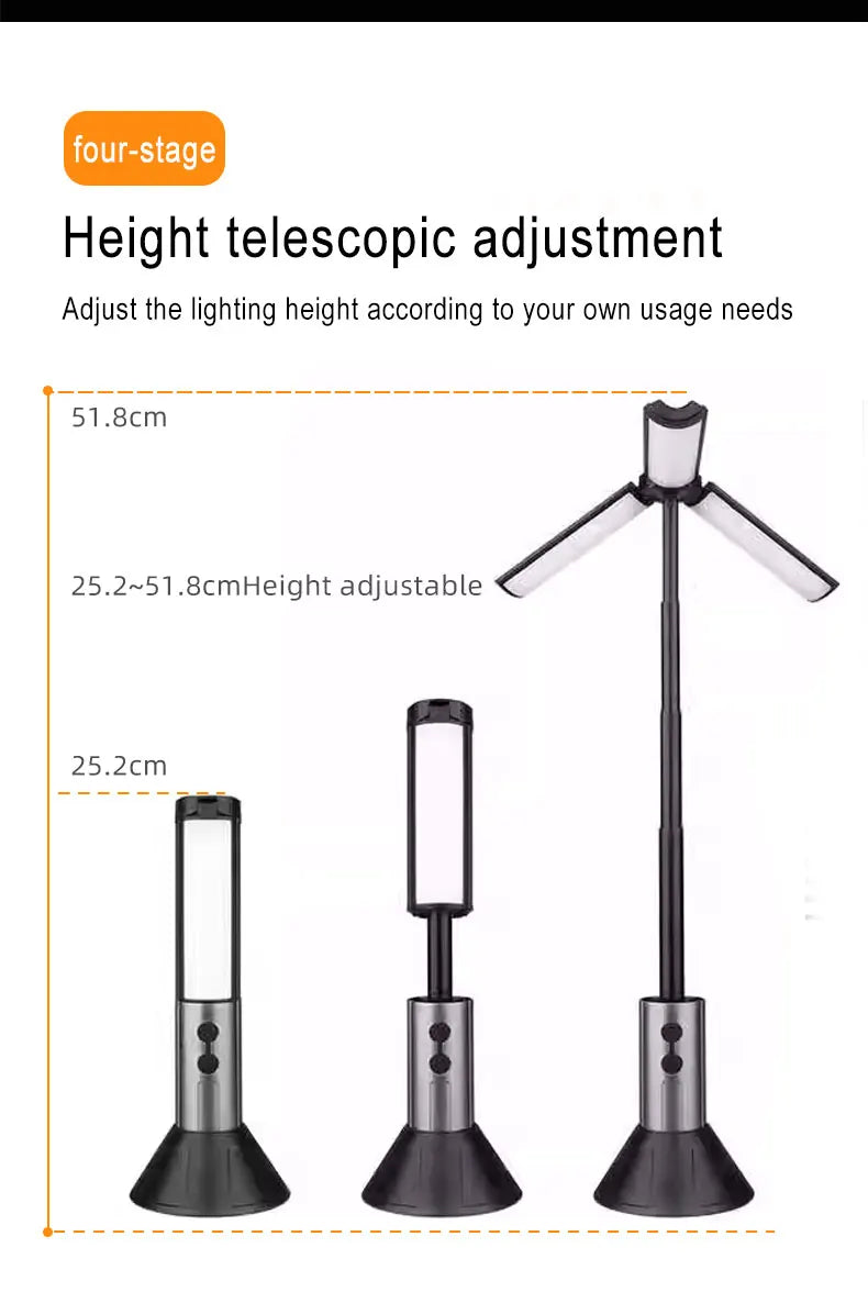 Rechargeable Telescopic LED Camping Light – Folding Spotlight