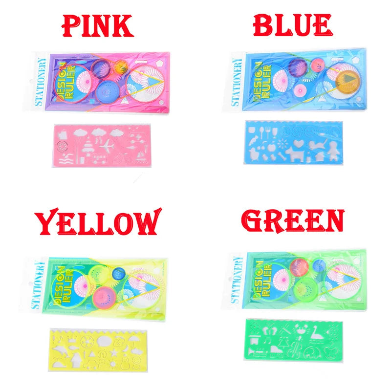 Spirograph Geometry Drawing Stencil Ruler Set for Kids