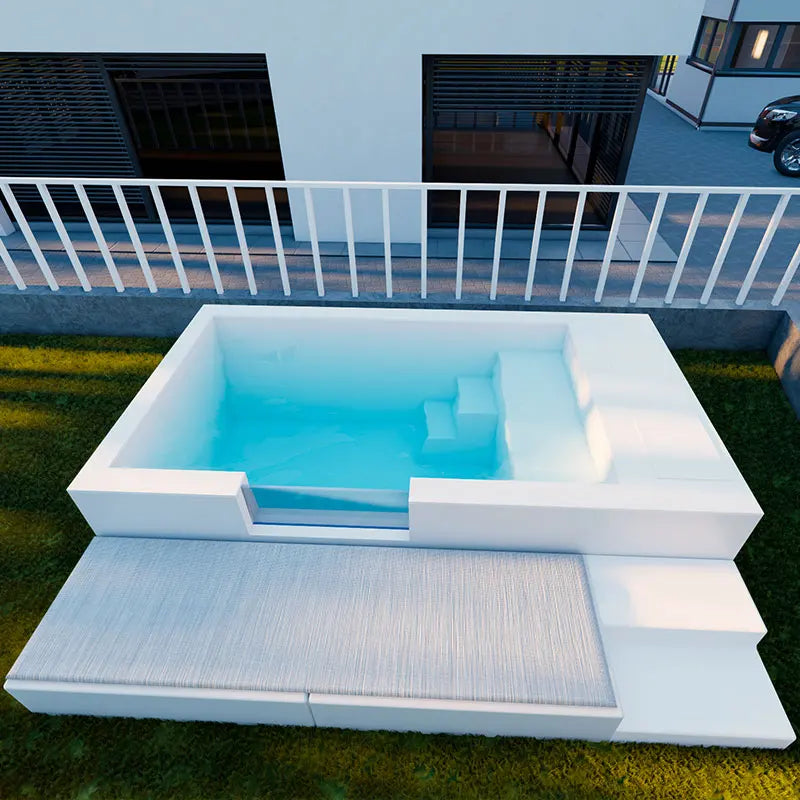 5 Color Fiberglass Above Ground Swim Spa Pool With Sofa Seat