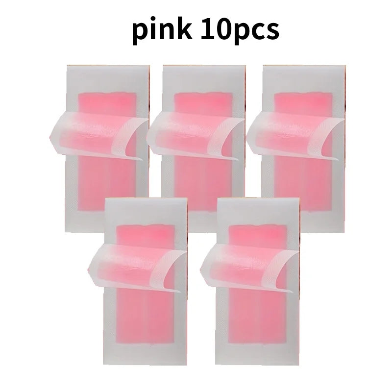 pink 10pcs Color Cold Wax Strips For Hair Removal – Face, Body & Legs