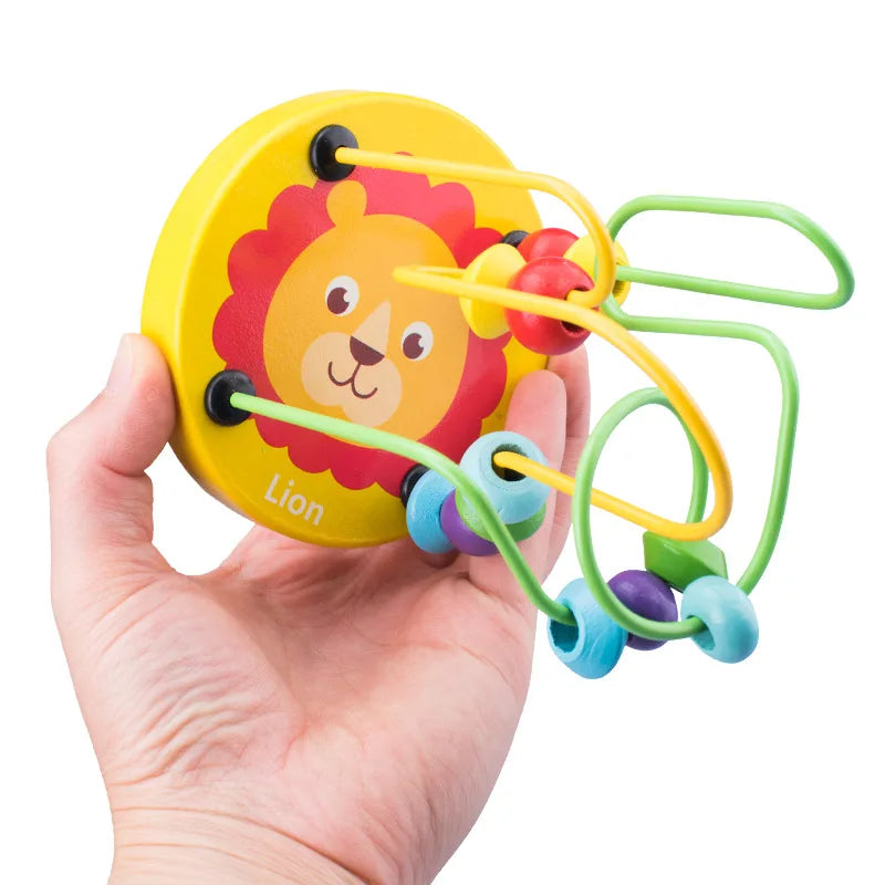 Wooden Bead Maze Roller Coaster Toy for Kids