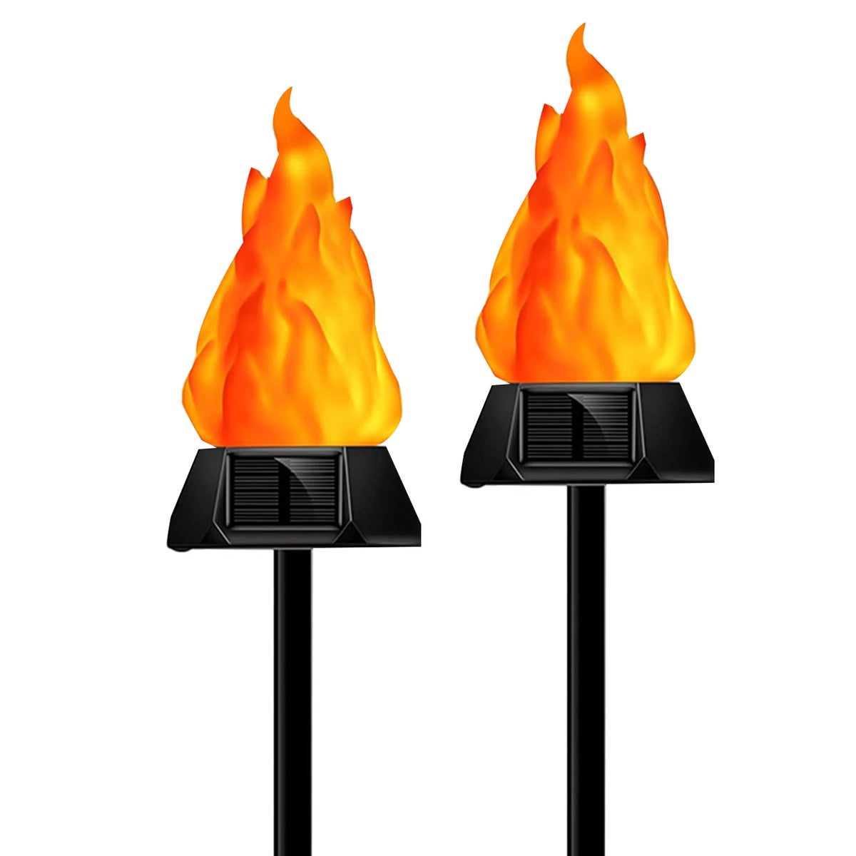 2 Flame Lamps Emitting Color Solar Owl Garden Stake Lights – Waterproof Warm LED Decor