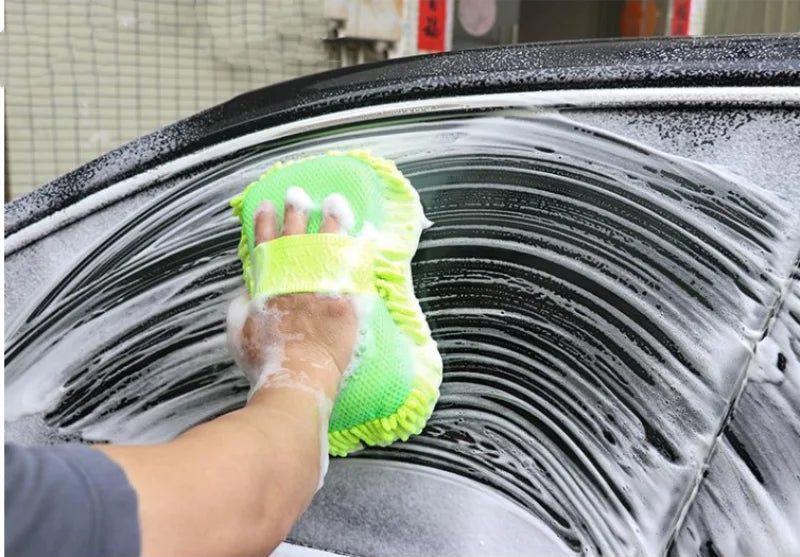 Microfiber Car Wash Sponge and Cleaning Mitt Set