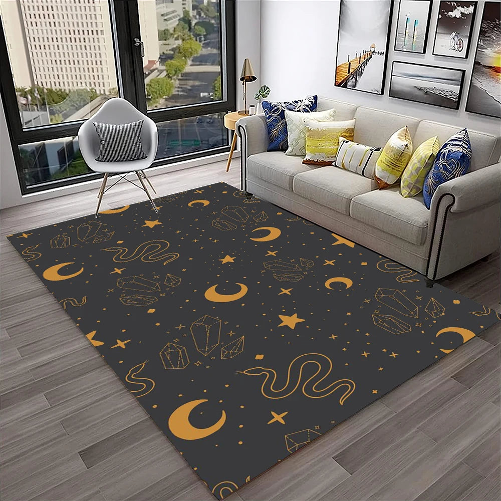 2507291114 Color Gothic Witchcraft Ouija Tarot Non-Slip Printed Area Rug