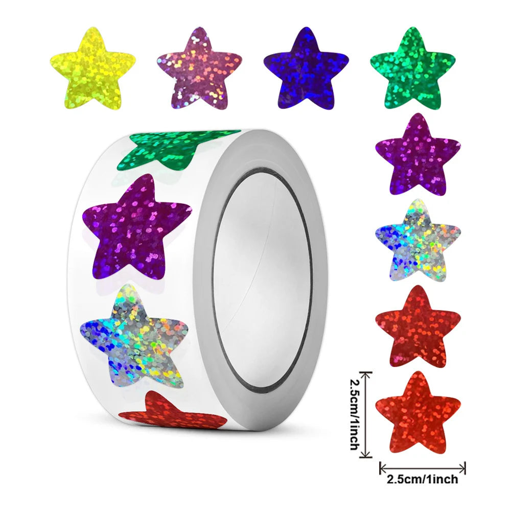 Holographic Star Sticker Roll for Kids Crafts