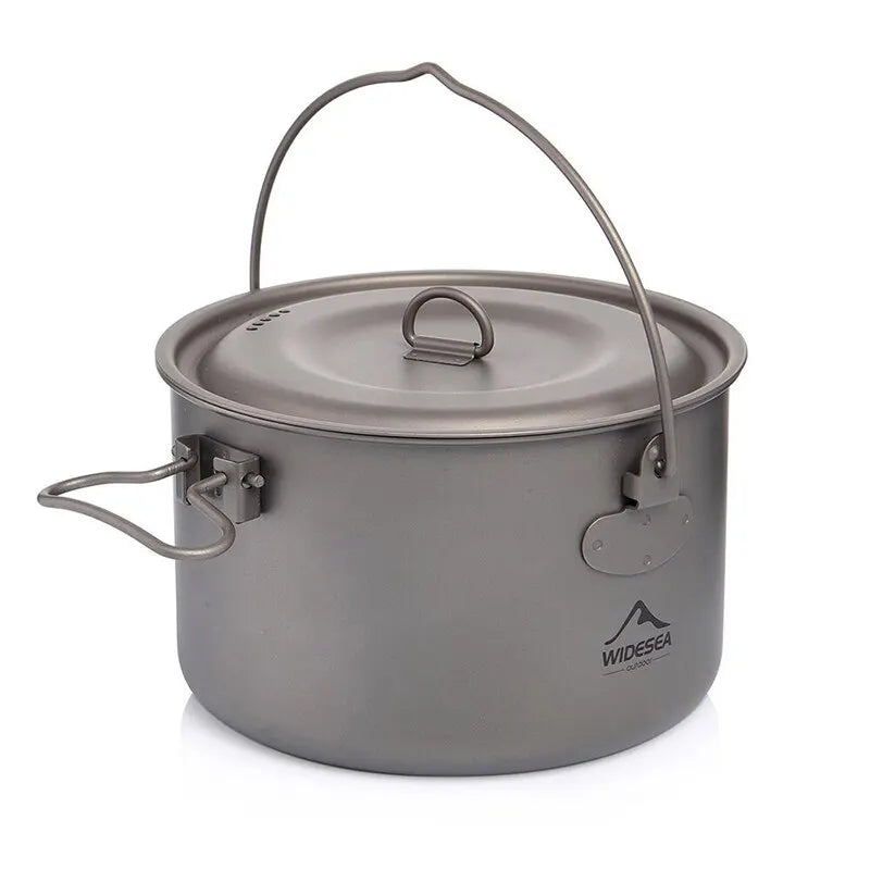 1300ML Titanium pot Color Titanium Camping Cookware Set – Ultralight Outdoor Pot