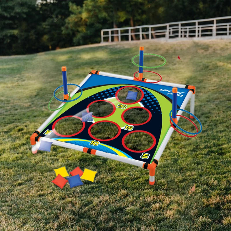 Portable Cornhole Ring Toss Game Set For Kids & Adults