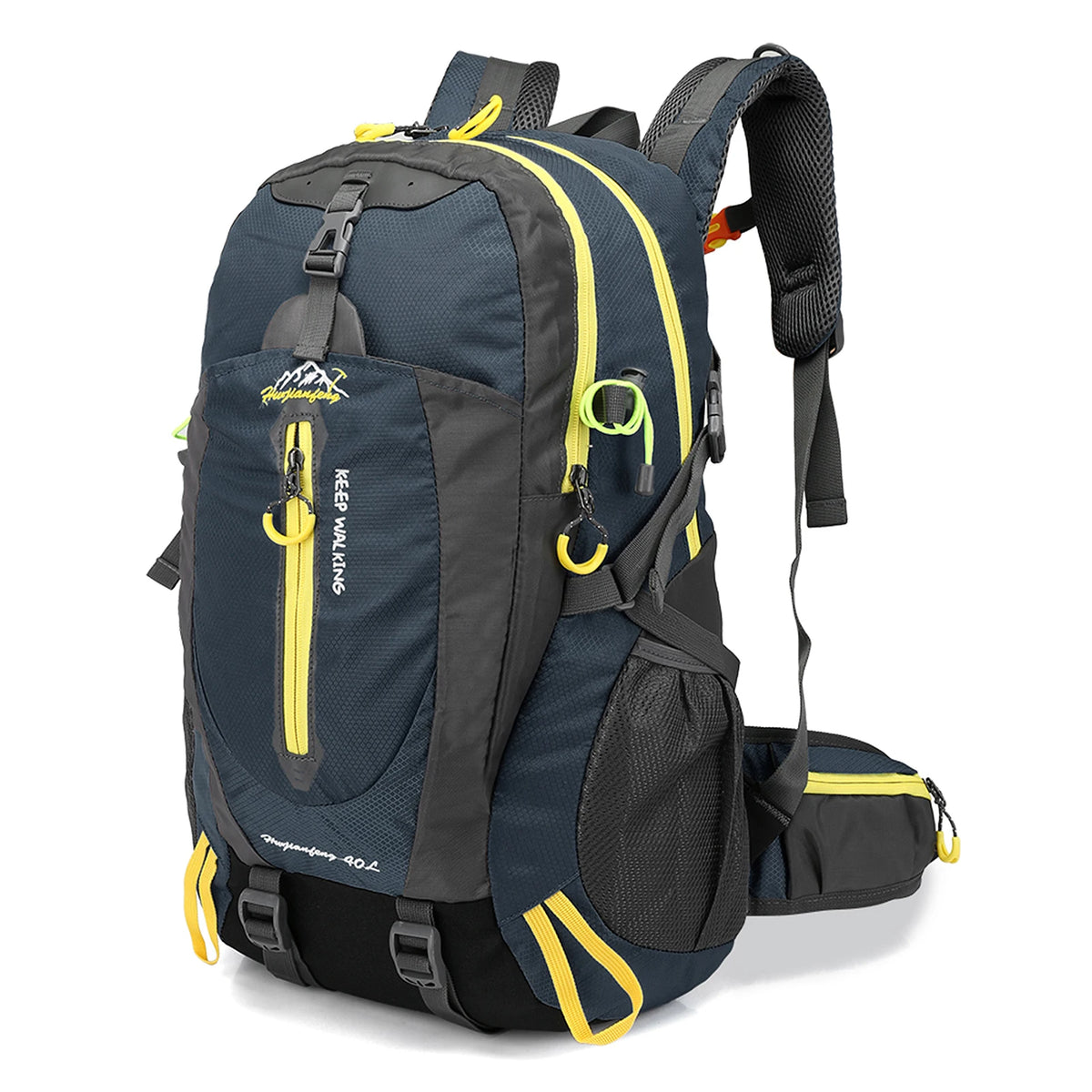 Dark blue Color 40L Water Resistant Hiking Backpack With Laptop Compartment