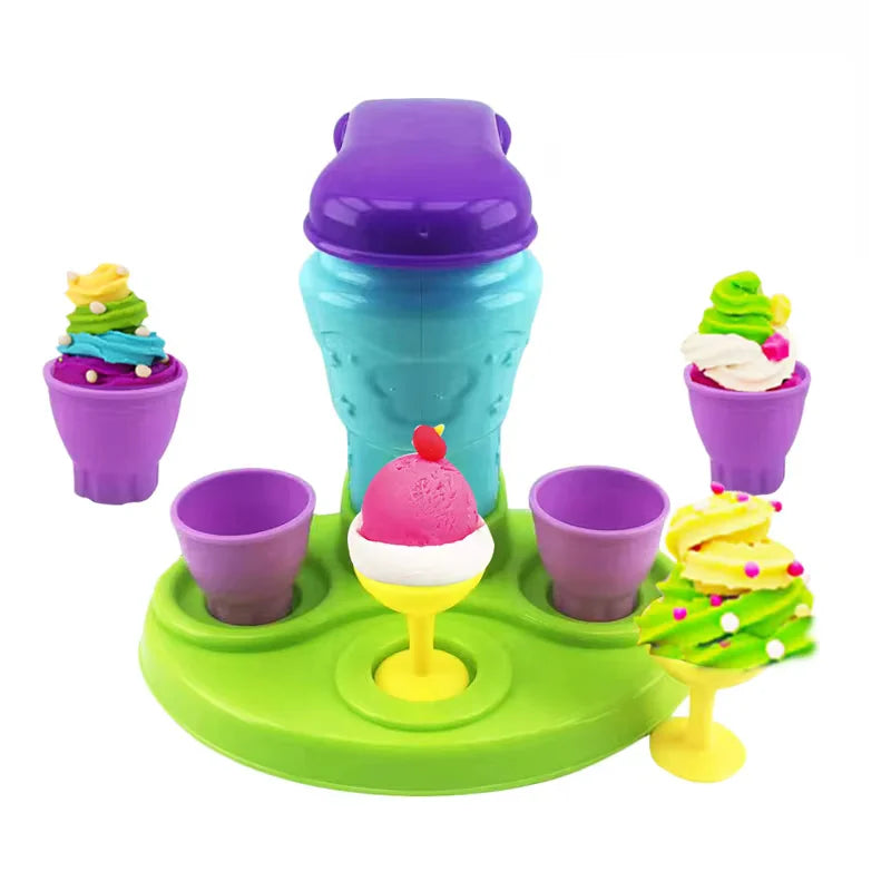 Ice cream maker Color Kids Play Dough Food Set Ice Cream, Burger And Noodles