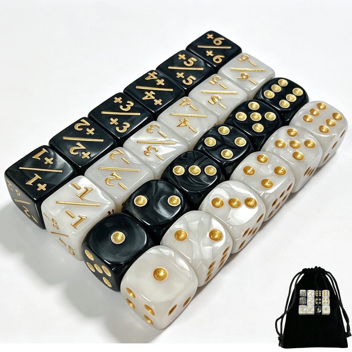 Plastic +1/-1 Counter Dice Set For TCG Board Games