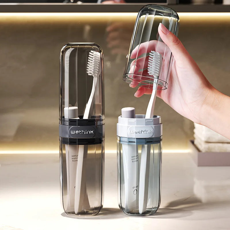 Portable Toothbrush Travel Case Transparent Holder
