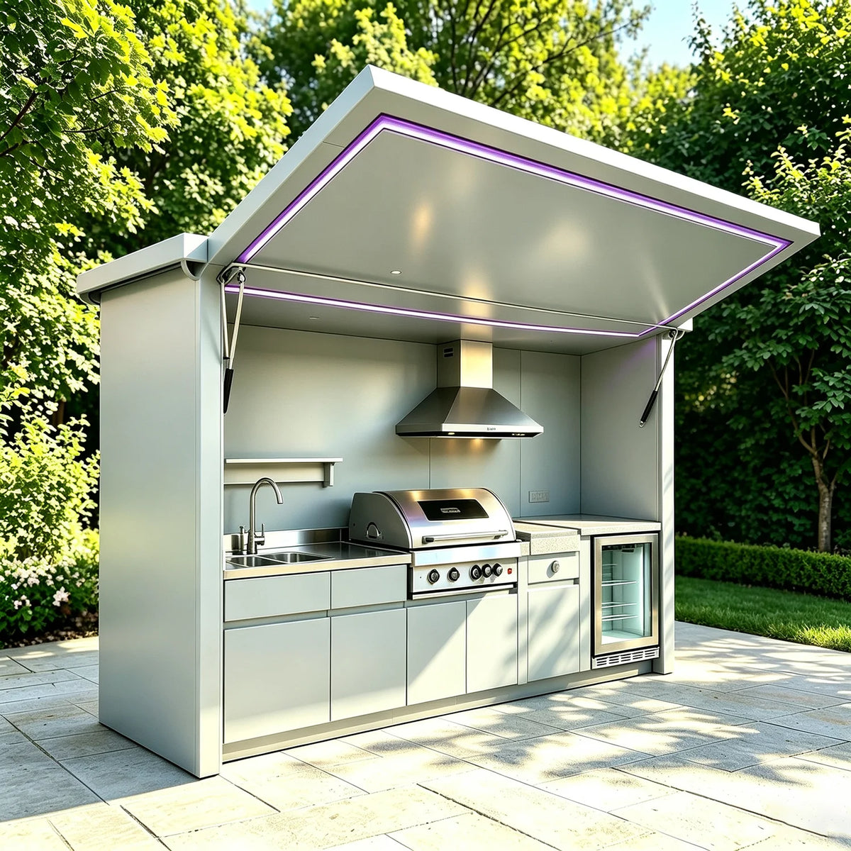 Modular Outdoor Kitchen Grill Cabinet Aluminum Unit