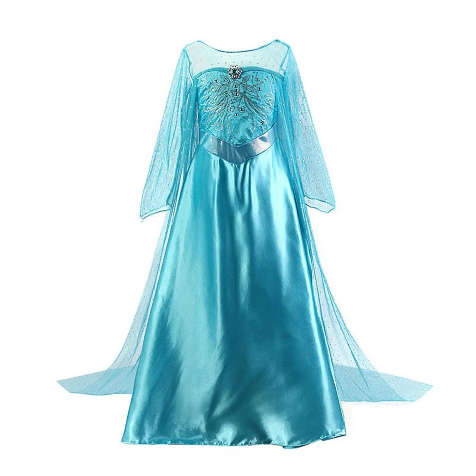 V Color Girls Princess Costume Dress – Long Sleeve Party Outfit