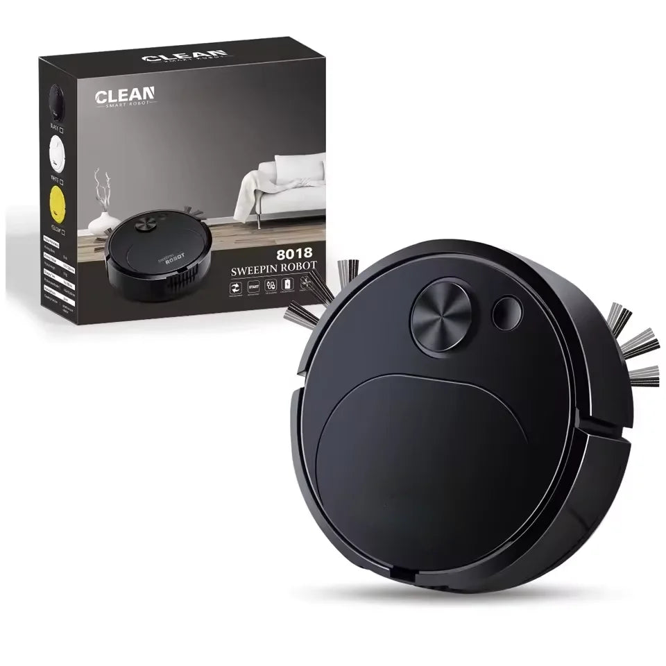 black Color USB Smart Robot Vacuum Cleaner With Mopping Function