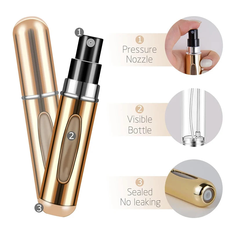 Mini Perfume Atomizer Refillable Travel Spray Bottle 5 ml