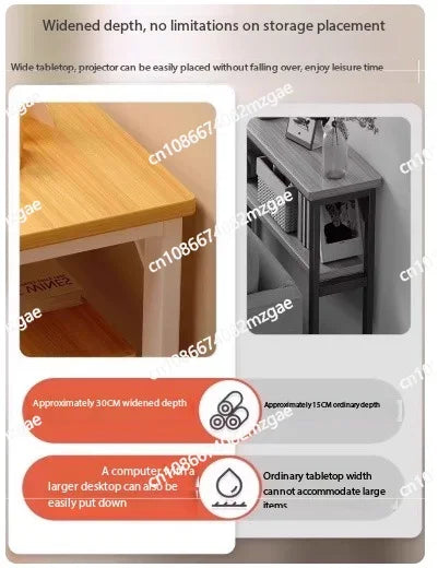 Slim Behind-Sofa Console Table With Wood Top