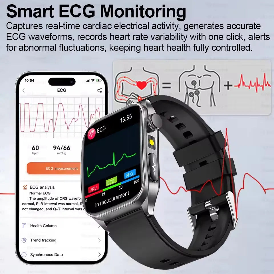 650nm Laser Therapy Smartwatch With ECG PPG Health Tracking