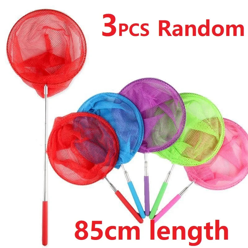 3PCS Random Color Kids Telescopic Butterfly And Fishing Net Set – Stainless Steel