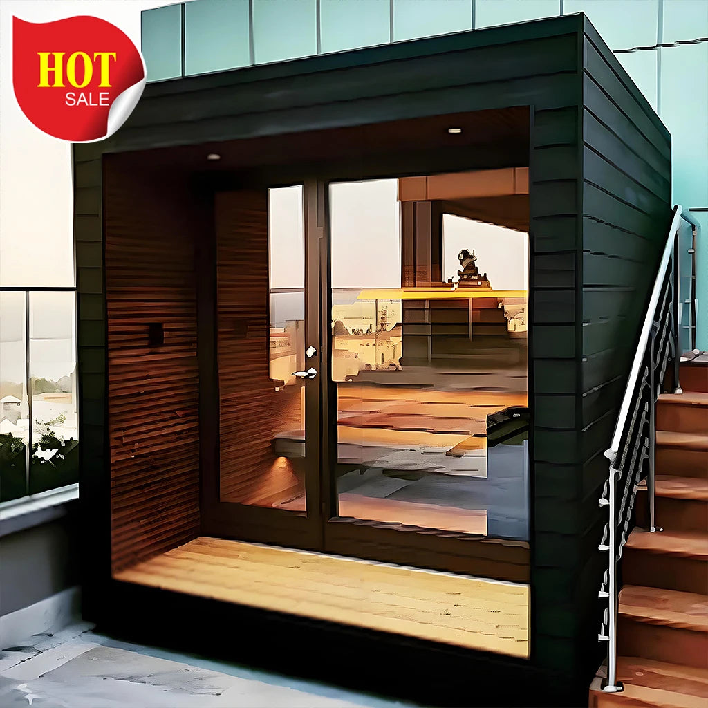 Corner Outdoor Infrared Sauna Cabin – 2–6 Person Design