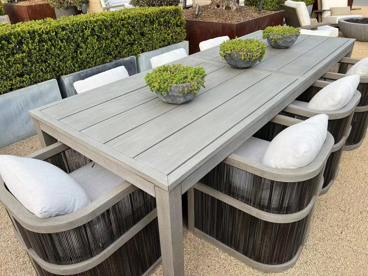 Teak Outdoor Dining Set With Solid Wood Table And Chairs