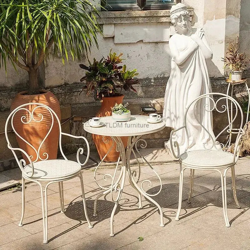Metal Garden Bistro Table And Chair Set For Outdoors