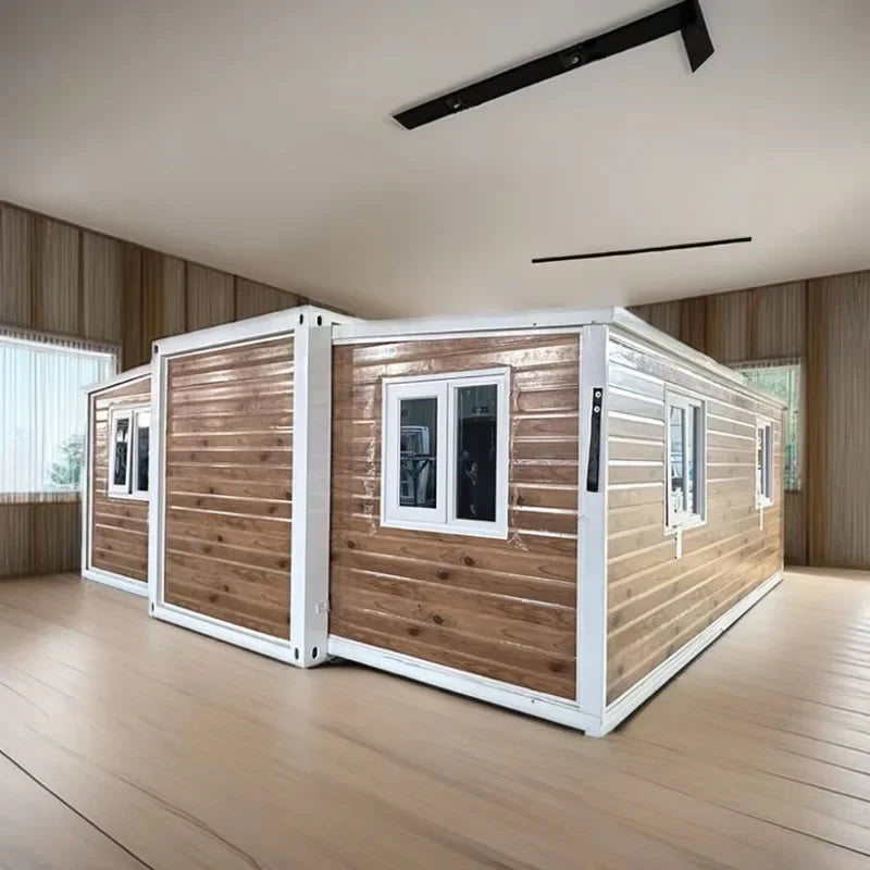 black Color Expandable Steel Frame Container Home With 3 Rooms