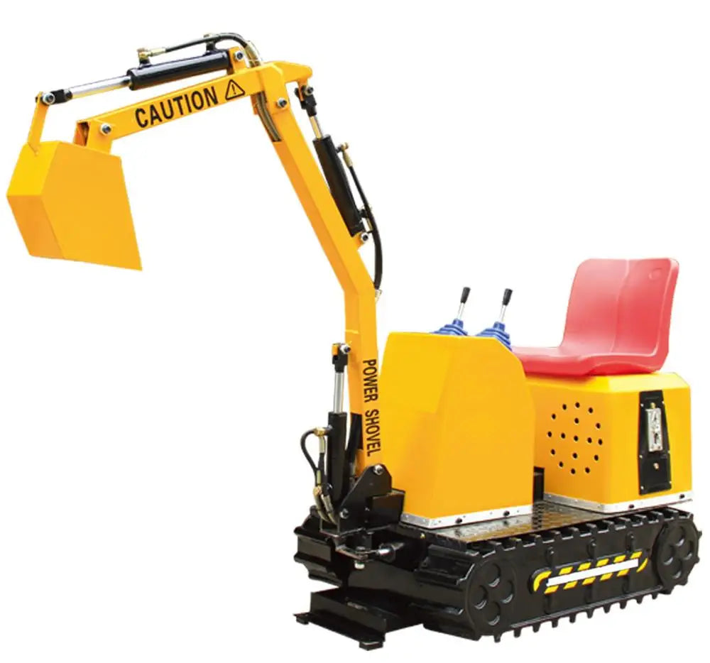YELLOW Color Kids Electric Mini Excavator Ride – Interactive Playground Digger