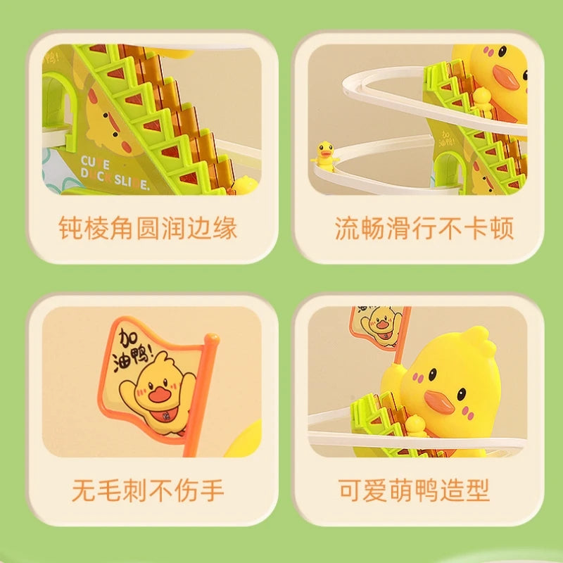 Stair-Climbing Duck Roller Coaster Toy with Lights & Music